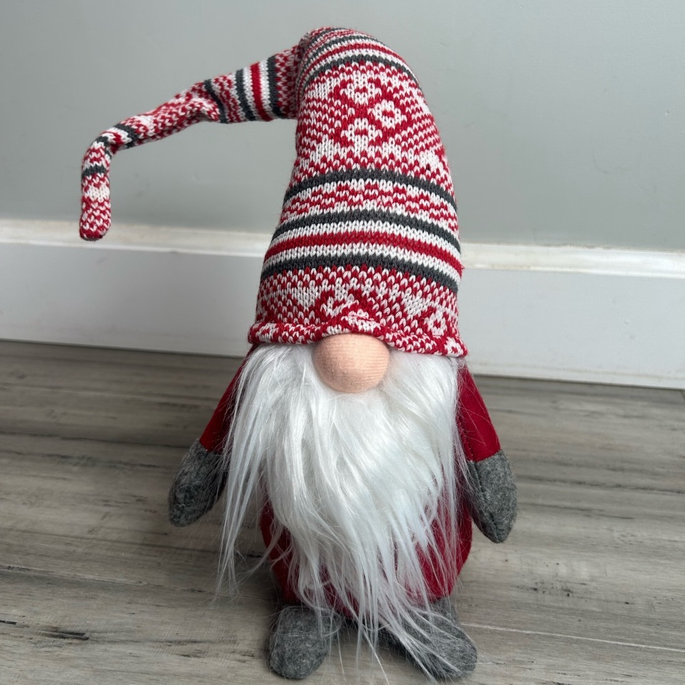 Festive Holiday Gnome with Knit Hat